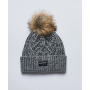 Woman's knitted hat Superdry Lux Gris One size Woman's knitted hat Superdry Lux Gris One size