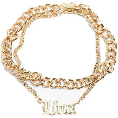 Anklet Urban Classics Zodiac Libra Doré L/XL Anklet Urban Classics Zodiac Libra Doré L/XL