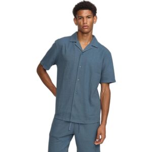 Cuban shirt with small three-dimensional embossed pattern Revolution Bleu L Cuban shirt with small three-dimensional embossed pattern Revolution Bleu L