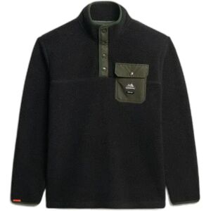 Fleece sweatshirt with snap collar Superdry Fuji Noir XL Fleece sweatshirt with snap collar Superdry Fuji Noir XL