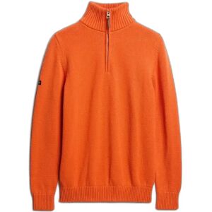 Cotton sweater with a trucker collar Superdry Orange M Cotton sweater with a trucker collar Superdry Orange M
