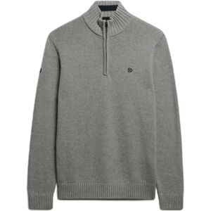 Cotton sweater with a trucker collar Superdry Gris S Cotton sweater with a trucker collar Superdry Gris S