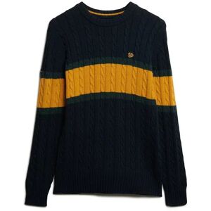 Striped jumper in twisted cotton knit Superdry Bleu L Striped jumper in twisted cotton knit Superdry Bleu L