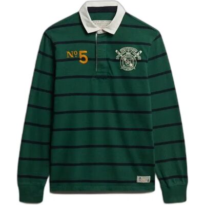 Long sleeve striped double emblem polo Superdry Rugby Vert M Long sleeve striped double emblem polo Superdry Rugby Vert M