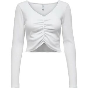Women's long sleeve v-neck crop top Only onlkenya life Blanc XS Women's long sleeve v-neck crop top Only onlkenya life Blanc XS