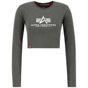 Women's long-sleeved crop T-shirt Alpha Industries Basic Gris L Women's long-sleeved crop T-shirt Alpha Industries Basic Gris L
