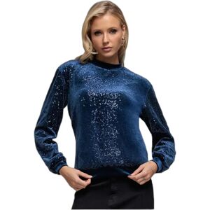Velour Jumper Women Goddiva Sequin Velvet Bleu 40 Velour Jumper Women Goddiva Sequin Velvet Bleu 40