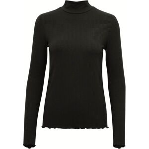 Women's long sleeve turtleneck T-shirt KAFFE Drew Noir XL Women's long sleeve turtleneck T-shirt KAFFE Drew Noir XL