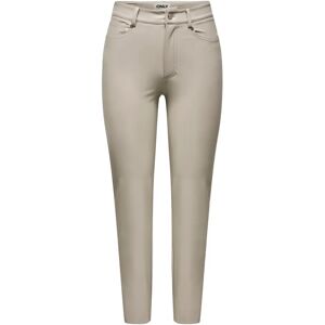 Women's high-waisted leatherette Trousers Only Emily Blanc Sx30 Women's high-waisted leatherette Trousers Only Emily Blanc Sx30
