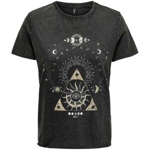 Women's T-shirt Only Lucy Life Noir L Women's T-shirt Only Lucy Life Noir L