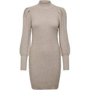 Long sleeve dress knit woman Only Onlkatia Beige XS Long sleeve dress knit woman Only Onlkatia Beige XS