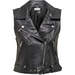 Sleeveless leatherette jacket for women Only Vera Noir S Sleeveless leatherette jacket for women Only Vera Noir S
