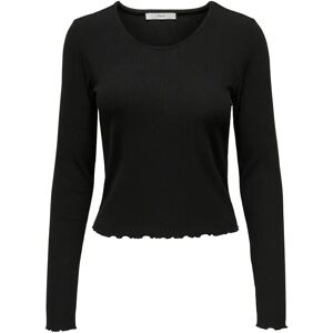 Women's long-sleeved round-neck T-shirt Only Emma Noir M Women's long-sleeved round-neck T-shirt Only Emma Noir M