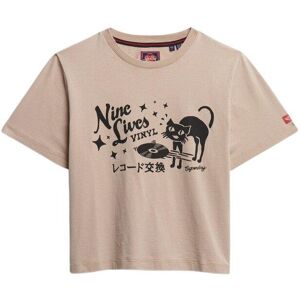 Women's T-shirt Superdry Roadside Trade Beige XS Women's T-shirt Superdry Roadside Trade Beige XS