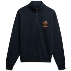 Sweatshirt 1/2 zip woman Superdry Country Club Crest Bleu XL Sweatshirt 1/2 zip woman Superdry Country Club Crest Bleu XL