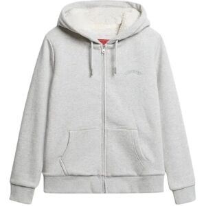 Hooded sweatshirt with zip and lining in woolen skin for women Superdry Gris XS Hooded sweatshirt with zip and lining in woolen skin for women Superdry Gris XS