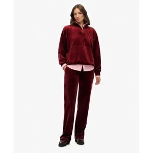 Women's velour zip-up sweatshirt Superdry Country Club Rouge L Women's velour zip-up sweatshirt Superdry Country Club Rouge L