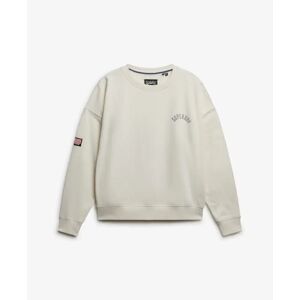 Sweatshirt woman Superdry Athletic Relaxed Printed Blanc M Sweatshirt woman Superdry Athletic Relaxed Printed Blanc M