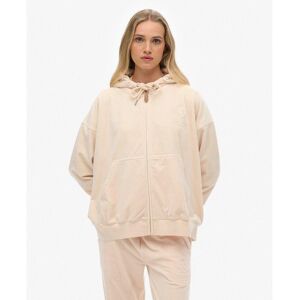 Women's zip-up velvet hoodie Superdry Country Club Rose XL Women's zip-up velvet hoodie Superdry Country Club Rose XL