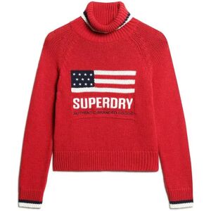 Women's roll-neck sweater Superdry Americana Rouge S Women's roll-neck sweater Superdry Americana Rouge S