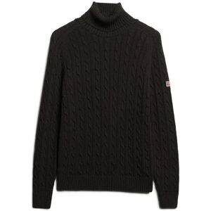 Chunky twisted roll neck jumper for women Superdry Noir XS Chunky twisted roll neck jumper for women Superdry Noir XS