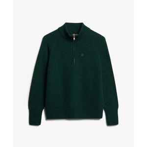 Classic zip neck cotton sweater for women Superdry Vert S Classic zip neck cotton sweater for women Superdry Vert S