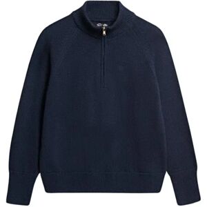 Classic zip neck cotton sweater for women Superdry Bleu S Classic zip neck cotton sweater for women Superdry Bleu S