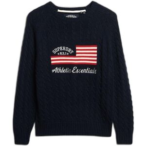 Women's oversized cable knit jumper Superdry Flag Bleu XL Women's oversized cable knit jumper Superdry Flag Bleu XL