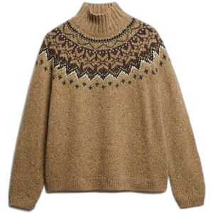 Women's high collar jacquard sweater Superdry Marron XL Women's high collar jacquard sweater Superdry Marron XL