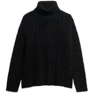 Women’s cable knit turtleneck sweater Superdry Noir XS Women’s cable knit turtleneck sweater Superdry Noir XS