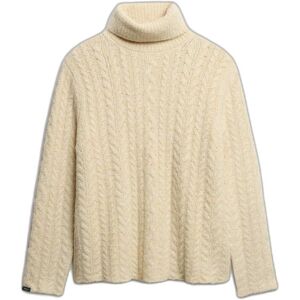 Women’s cable knit turtleneck sweater Superdry Beige XS Women’s cable knit turtleneck sweater Superdry Beige XS