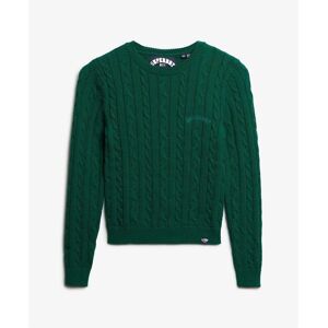 Fine twist cable knit jumper essential round neck women Superdry Vert M Fine twist cable knit jumper essential round neck women Superdry Vert M