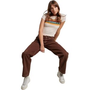 Women's contrasting Trousers Superdry Carpenter Marron 28x30 Women's contrasting Trousers Superdry Carpenter Marron 28x30