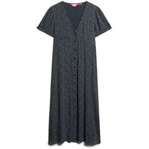 Buttoned mid-length printed dress for women Superdry Bleu XS Buttoned mid-length printed dress for women Superdry Bleu XS