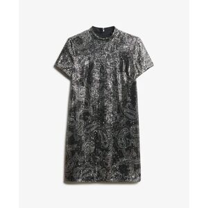 Short Sequin T-Shirt Dress for Women Superdry Noir L Short Sequin T-Shirt Dress for Women Superdry Noir L