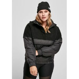 Women's fleece Urban Classics sherpa mix pull over-grandes tailles Noir 3XL Women's fleece Urban Classics sherpa mix pull over-grandes tailles Noir 3XL