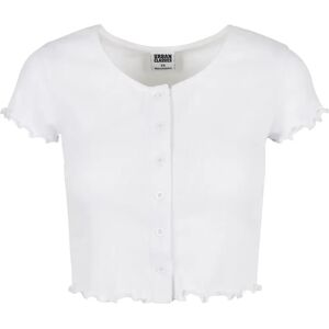 Women's T-shirt Urban Classics cropped button up rib-grandes tailles Blanc 2XL Women's T-shirt Urban Classics cropped button up rib-grandes tailles Blanc 2XL