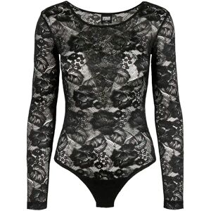 Women's long sleeve lace bodysuit Urban Classics Noir XS Women's long sleeve lace bodysuit Urban Classics Noir XS