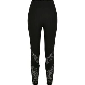 Women's high-waisted leggings Urban Classics lace inset (GT) Noir 5XL Women's high-waisted leggings Urban Classics lace inset (GT) Noir 5XL