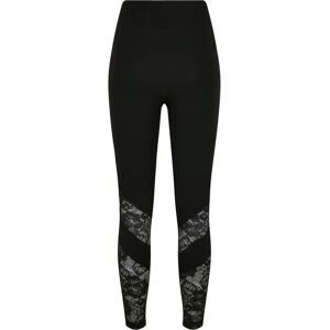Women's high-waisted leggings Urban Classics lace inset Noir S Women's high-waisted leggings Urban Classics lace inset Noir S