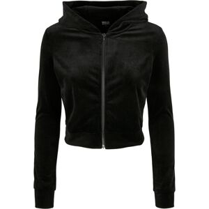 Women's hoodie large sizes Urban Classics velvet zip Noir 4XL Women's hoodie large sizes Urban Classics velvet zip Noir 4XL