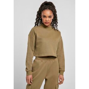 Sweatshirt woman Urban Classics cropped oversized high neck crew- large sizes Vert 4XL Sweatshirt woman Urban Classics cropped oversized high neck crew- large sizes Vert 4XL
