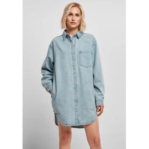 Oversized jeans shirt dress for women Urban Classics Bleu M Oversized jeans shirt dress for women Urban Classics Bleu M