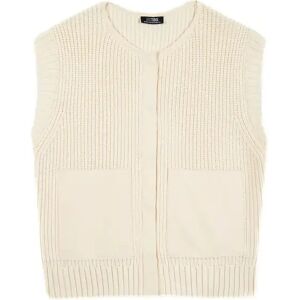 Sleeveless women's cardigan TBS Suzie Beige XL Sleeveless women's cardigan TBS Suzie Beige XL