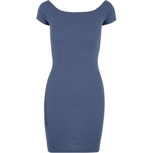 Women's off-the-shoulder ribbed dress Urban Classics Bleu M Women's off-the-shoulder ribbed dress Urban Classics Bleu M