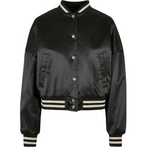 Oversized satin short jacket for women Urban Classics College Noir XS Oversized satin short jacket for women Urban Classics College Noir XS