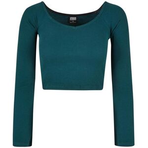 Women's long sleeve v-neck short rib t-shirt Urban Classics GT Bleu 4XL Women's long sleeve v-neck short rib t-shirt Urban Classics GT Bleu 4XL