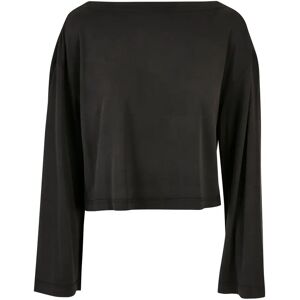 Women's long-sleeved modal short boat neck T-shirt Urban Classics GT Noir 5XL Women's long-sleeved modal short boat neck T-shirt Urban Classics GT Noir 5XL