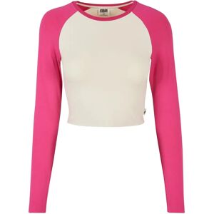 Women's organic long sleeve crop T-shirt Urban Classics Retro Baseball GT Blanc 5XL Women's organic long sleeve crop T-shirt Urban Classics Retro Baseball GT Blanc 5XL