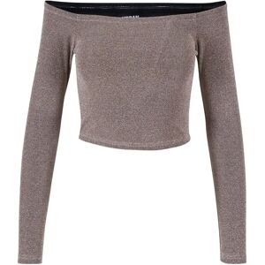 Women's long-sleeved sequined sweater with bare shoulders Urban Classics Jaune XS Women's long-sleeved sequined sweater with bare shoulders Urban Classics Jaune XS